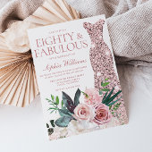 バラ金ゴールドドレス赤面フローラ80thバースデーパーティー 招待状