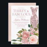 バラ金ゴールドドレス&赤面ピンクの花30th誕生日 招待状<br><div class="desc">バラ金ゴールドドレス&赤面ピンクフラワーズ30th誕生日招待状ニッチとネストストアのマッチングコレクションを参照感謝してい多</div>