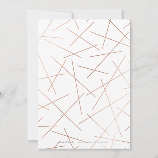 バラ金ゴールドドーンウォーターカラージオメトリックバースデーパーティー 招待状 (裏面)