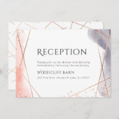 バラ金ゴールドドーンウォーターカラージオメトリック披露宴 招待状 (正面/裏面)