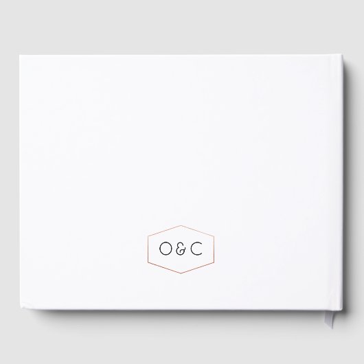 バラ金ゴールドドーンウォーターカラージオメトリック結婚ス ゲストブック (裏面)