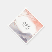 バラ金ゴールドドーンウォーターカラージオメトリック結婚ス スタンダードカクテルナプキン (角)