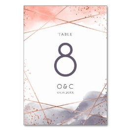 バラ金ゴールドドーンウォーターカラージオメトリック結婚ス テーブルナンバー