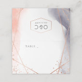 バラ金ゴールドドーンウォーターカラージオメトリック結婚ス プレイスカード (外部開封)