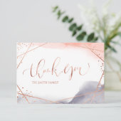 バラ金ゴールドドーン水彩幾何学書 サンキューカード (スタンド正面)