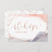 バラ金ゴールドドーン水彩幾何学書 サンキューカード (正面/裏面)