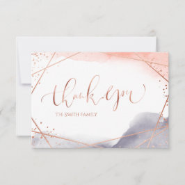 バラ金ゴールドドーン水彩幾何学書 サンキューカード