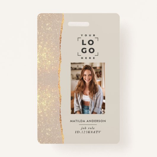 バラ金ゴールドナチュラルピモダンッガーリークエレガントバッジ バッジ (正面)