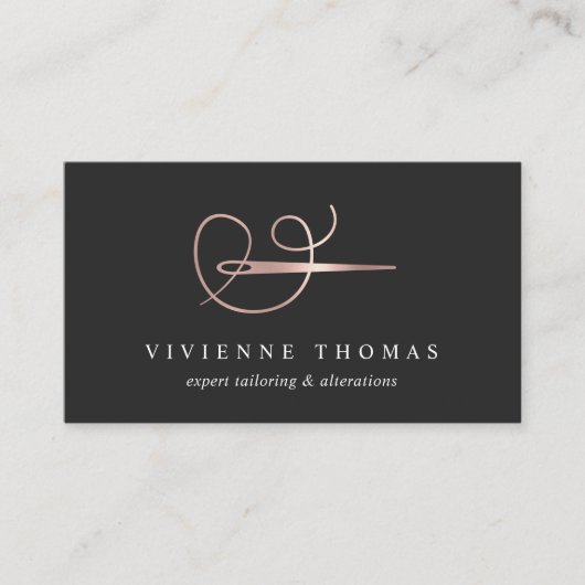 バラ金ゴールドニードルおよびスレッド |シーストレスまたはテーラー 名刺 (正面)