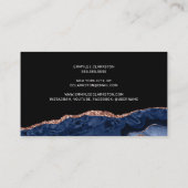 バラ金ゴールドネイビーブルーアガテビジネスカード 名刺 (裏面)