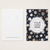 バラ金ゴールドネイビーブルーイヤリングディスプレイカード (正面&裏面)