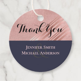 バラ金ゴールドネイビーブルーグリッターフォイルルック結婚ス フェイバータグ