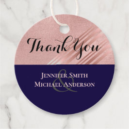 バラ金ゴールドネイビーブルーグリッターフォイルルック結婚ス フェイバータグ