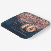 バラ金ゴールドネイビーブルースウィート16thバースデーパーティー ペーパープレート (傾斜あり)