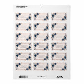 バラ金ゴールドネイビーブルーダスティピンクフローラアドレス ラベル (フルシート)