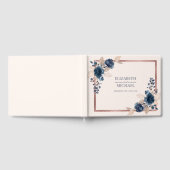 バラ金ゴールドネイビーブルーダスティピンクフローラズ ゲストブック (全面)