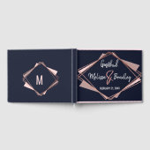 バラ金ゴールドネイビーブルームーヴジオメトリゲストブック ゲストブック (全面)