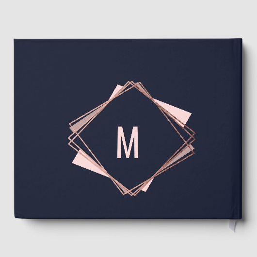 バラ金ゴールドネイビーブルームーヴジオメトリゲストブック ゲストブック (裏面)