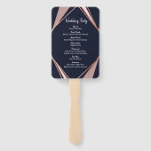 バラ金ゴールドネイビーブルームーヴジオメトリックプログラム ハンドファン (裏面)