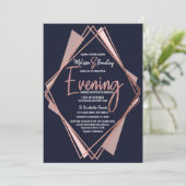 バラ金ゴールドネイビーブルームーヴジオメトリック夕べ 招待状 (スタンド正面)