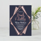 バラ金ゴールドネイビーブルーメイブジオメトリブランチ 招待状 (スタンド正面)