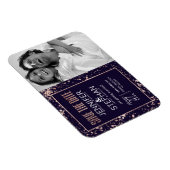 バラ金ゴールドネイビーブルー絵を描（ばちゃばちゃ）跳ねる日付の保存 マグネット (右側)