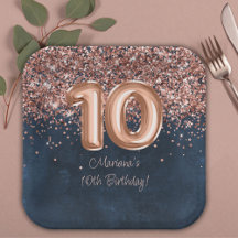 バラ金ゴールドネイビーブルー10thバースデーパーティー