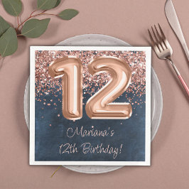 バラ金ゴールドネイビーブルー12thバースデーパーティー