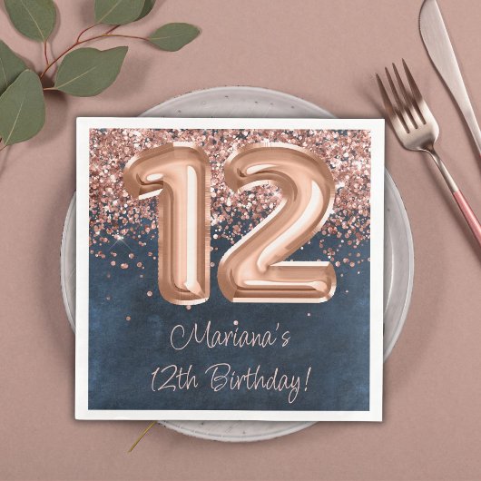 バラ金ゴールドネイビーブルー12thバースデーパーティー