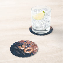 バラ金ゴールドネイビーブルー30th誕生日パーティー