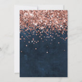 バラ金ゴールドネイビーブルー5thバースデーパーティー招待状 招待状 (裏面)