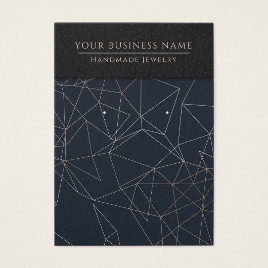 バラ金ゴールドネイビーラインイヤリングディスプレイカード (正面)