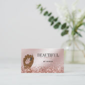 バラ金ゴールドネイルサロン女性手爪、 ネイル技術者 名刺 (スタンド正面)