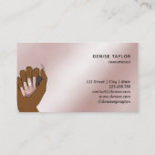 バラ金ゴールドネイルサロン女性手爪、 ネイル技術者 名刺 (裏面)