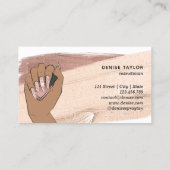 バラ金ゴールドネイルサロン女性手爪、 ネイル技術者 名刺 (裏面)