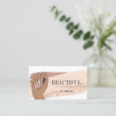 バラ金ゴールドネイルサロン女性手爪、 ネイル技術者 名刺 (スタンド正面)