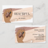 バラ金ゴールドネイルサロン女性手爪、 ネイル技術者 名刺 (正面/裏面)