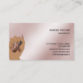 バラ金ゴールドネイルサロン女性手爪、 ネイル技術者 名刺 (裏面)