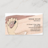 バラ金ゴールドネイルサロン女性手爪、 ネイル技術者 名刺 (裏面)