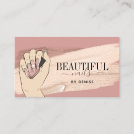 バラ金ゴールドネイルサロン女性手爪、 ネイル技術者 名刺