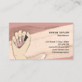 バラ金ゴールドネイルサロン女性手爪、 ネイル技術者 名刺 (裏面)