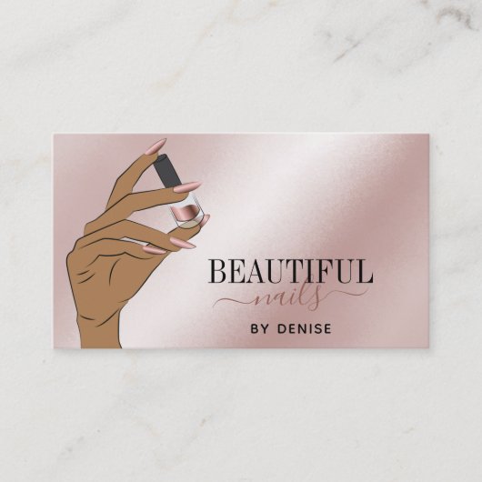 バラ金ゴールドネイルサロン女性手爪、 ネイル技術者b 名刺 (正面)