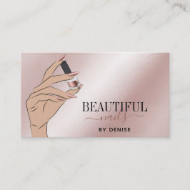 バラ金ゴールドネイルサロン女性手爪、 ネイル技術者b 名刺
