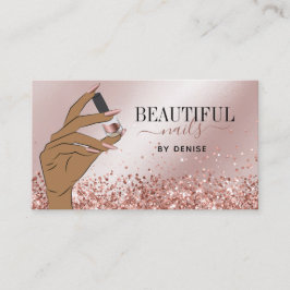 バラ金ゴールドネイルサロン女性手爪、 ネイル技術者b 名刺