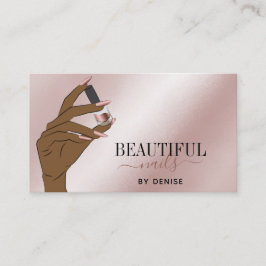 バラ金ゴールドネイルサロン女性手爪、 ネイル技術者b 名刺