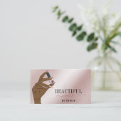 バラ金ゴールドネイルサロン女性手爪、 ネイル技術者b 名刺 (スタンド正面)