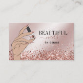 バラ金ゴールドネイルサロン女性手爪、 ネイル技術者b 名刺 (正面)