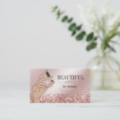 バラ金ゴールドネイルサロン女性手爪、 ネイル技術者b 名刺 (スタンド正面)