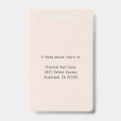 バラ金ゴールドネイルサロン従業員写真IDバッジ バッジ (裏面)