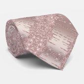バラ金ゴールドネックタイモダングリッタードリップデザイン ネクタイ (ロール)